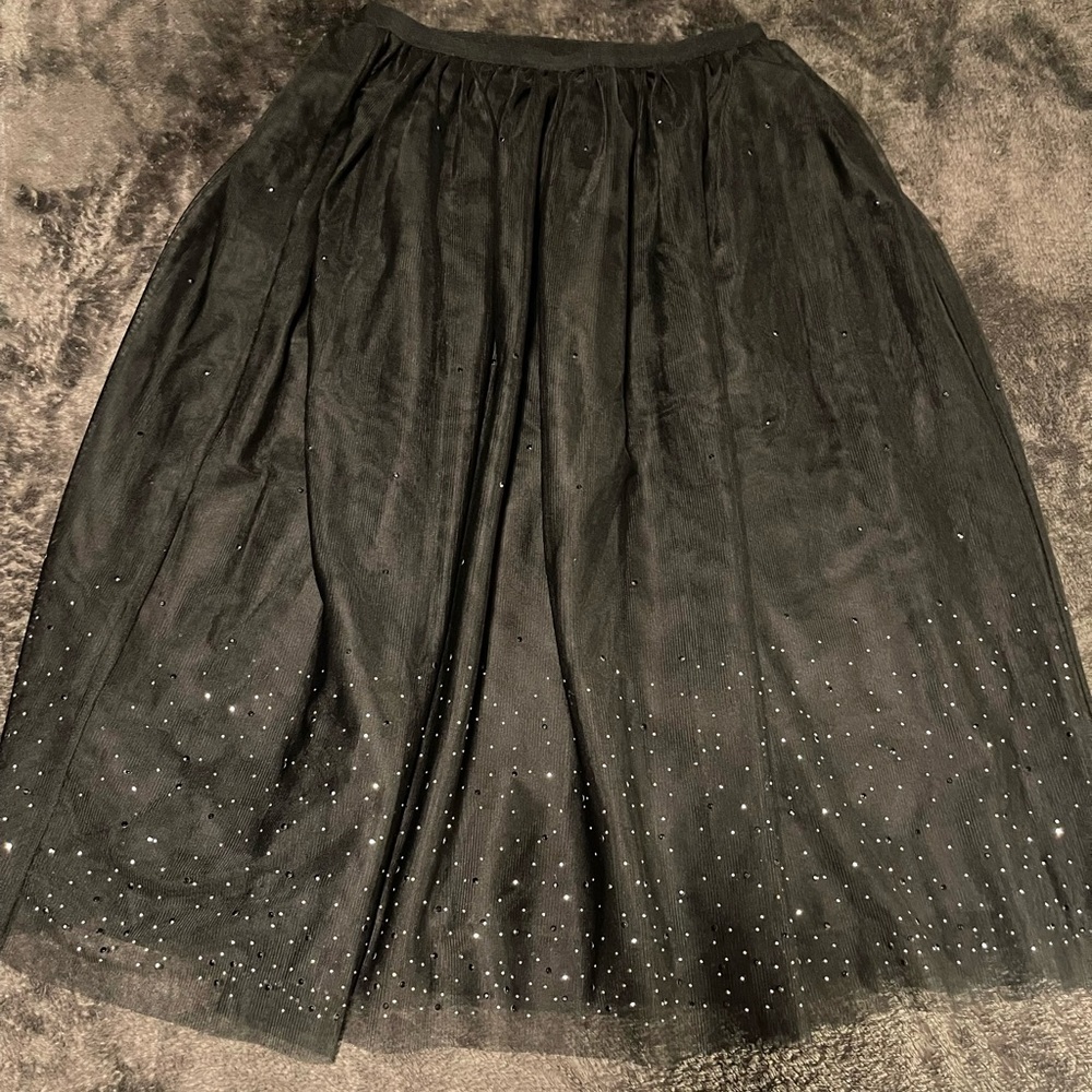 A New Day extra small black sparkly midi skirt